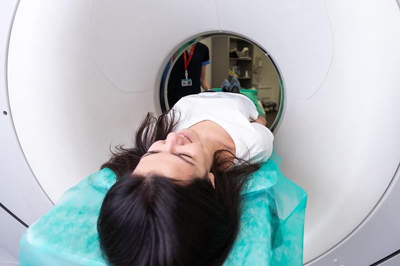 A woman going for a pelvic MRI to assess her anal fistula